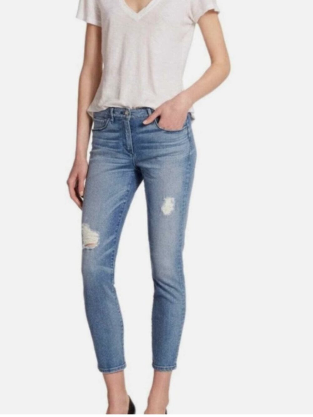Like New! 3X1 Women's Bergen Crop Pencil Jean Cotton Blend Size 26